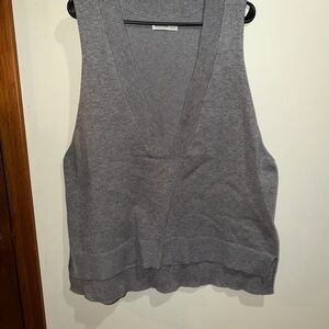 stradivarius Gray V-Neck Knit Tank Top